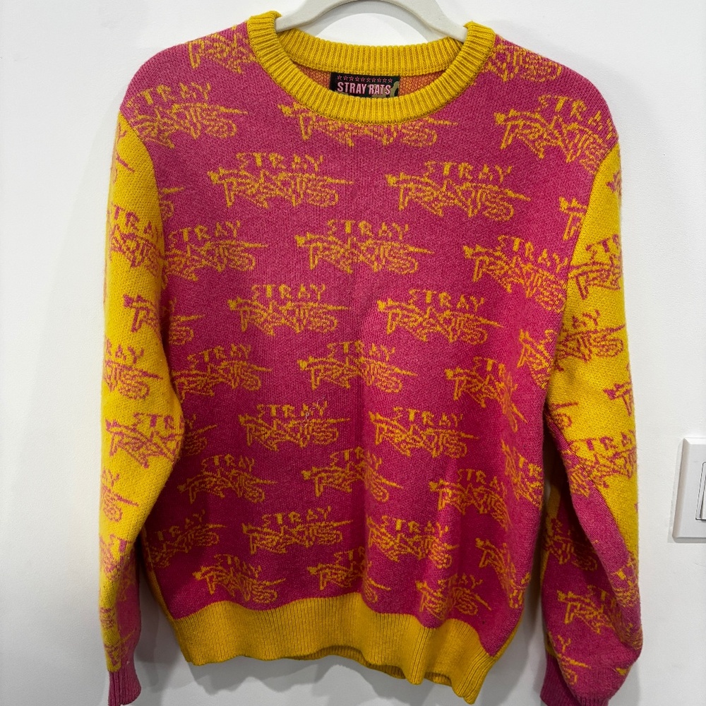 Stray Rats Pink + Yellow Sweater | Size M | Perfect Condition 💖💛